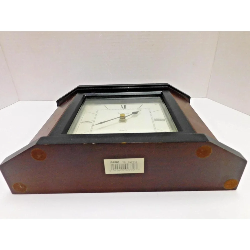 VTG Bulova Mantle Clock Cherry Wood Analong WORKS***JC261
